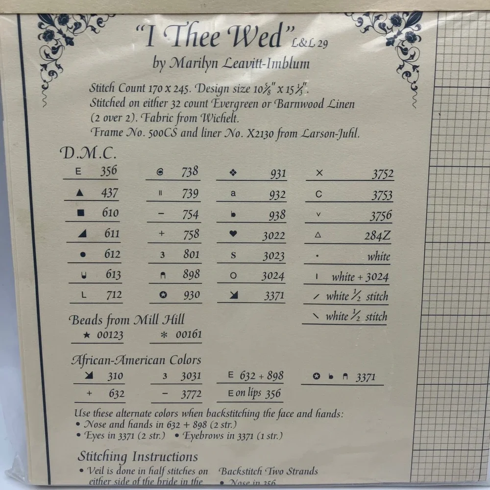 Lavender‎ & Lace Victorian Designs Cross Stitch Patterns I Thee Wed White Lace